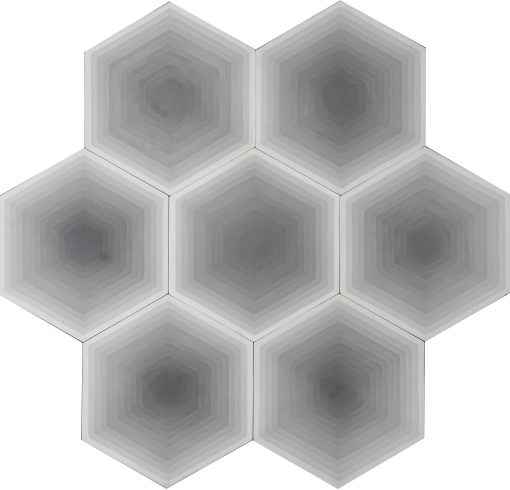 Four Elements hexagon grey scale