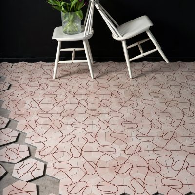 Paths - Pale pink Ruby red